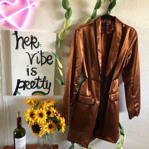 Burnt Orange Wrap Dress w/ String